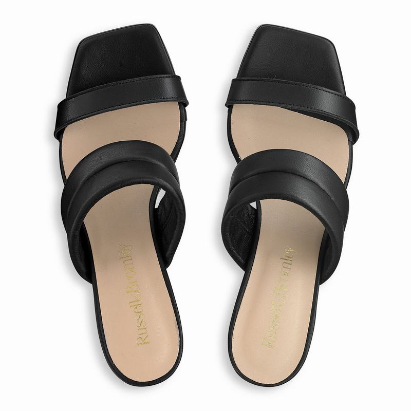 Black Russell And Bromley Two Step Women's Heeled Sandals | VAO4180NX