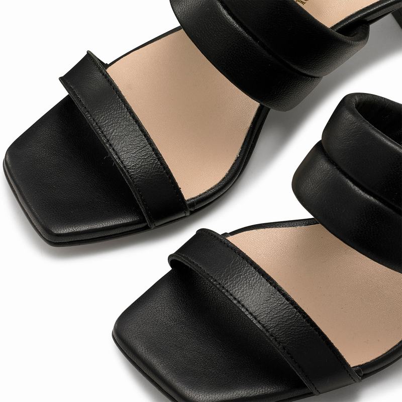 Black Russell And Bromley Two Step Women's Heeled Sandals | VAO4180NX