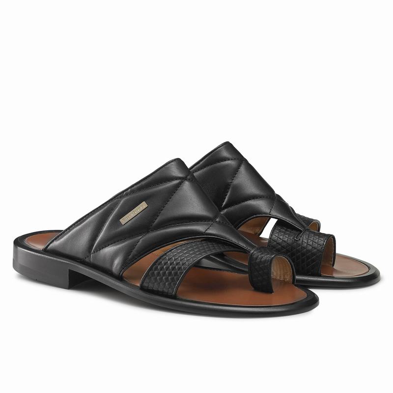 Black Russell And Bromley Vernazza Men's Sandals | AKA4976QY