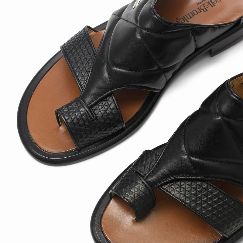 Black Russell And Bromley Vernazza Men's Sandals | AKA4976QY