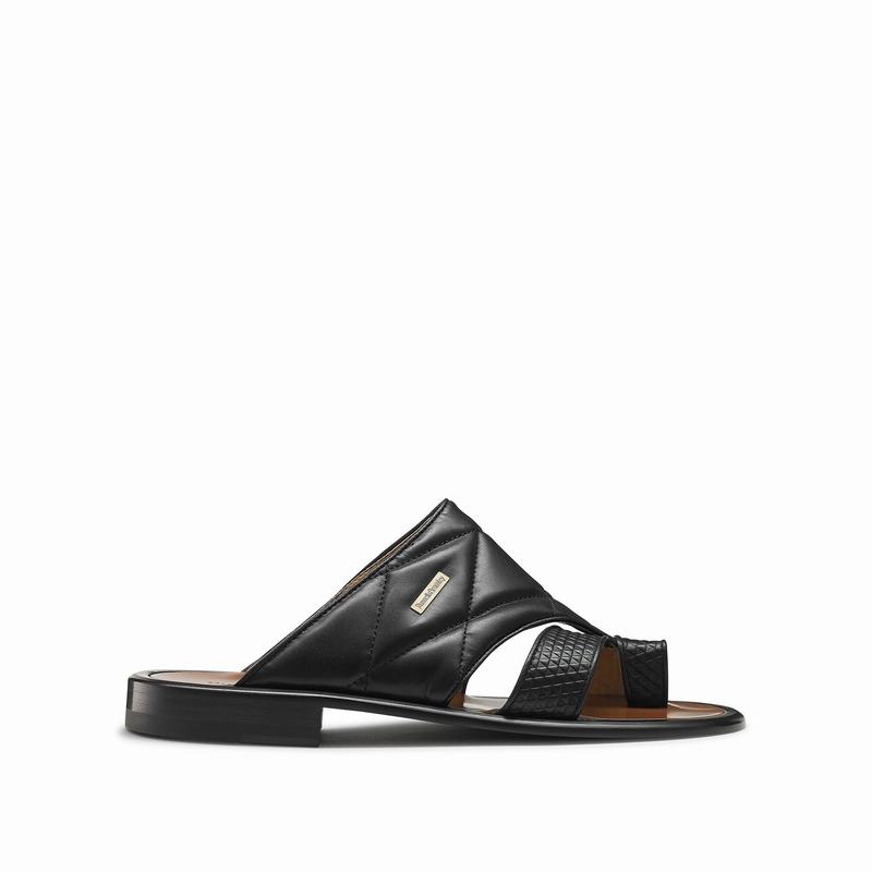 Black Russell And Bromley Vernazza Men\'s Sandals | AKA4976QY