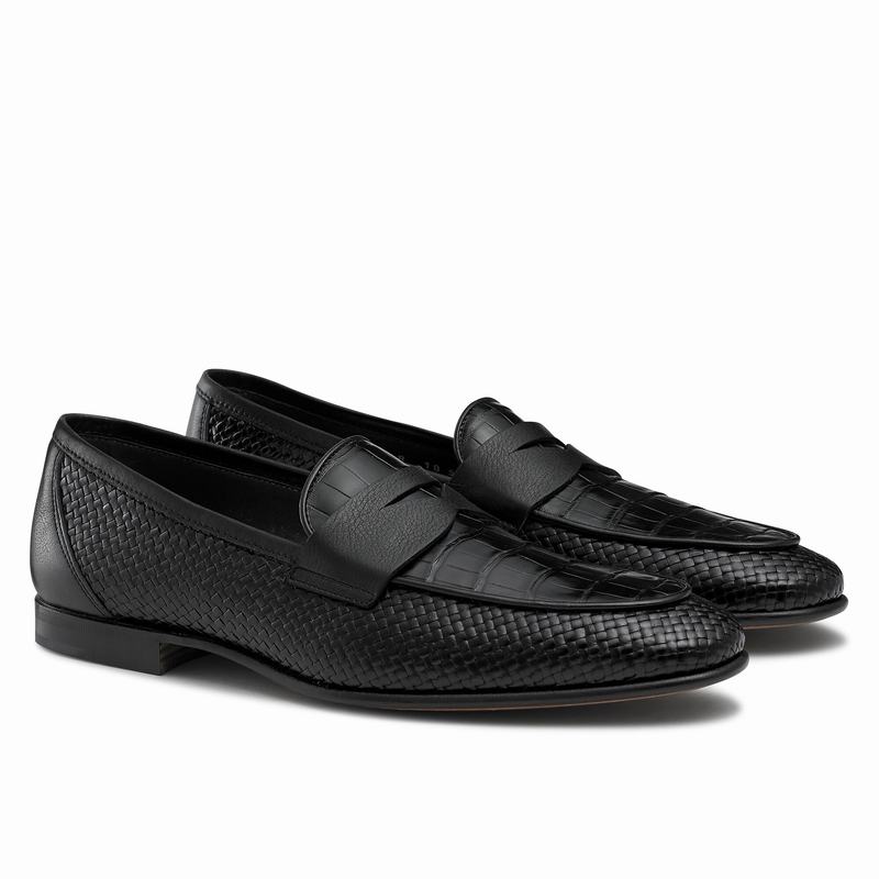 Black Russell And Bromley Yari Men's Loafers | TXO2341CS