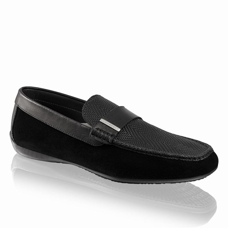 Black Russell And Bromley Yoga Men's Loafers | CYV4720HV