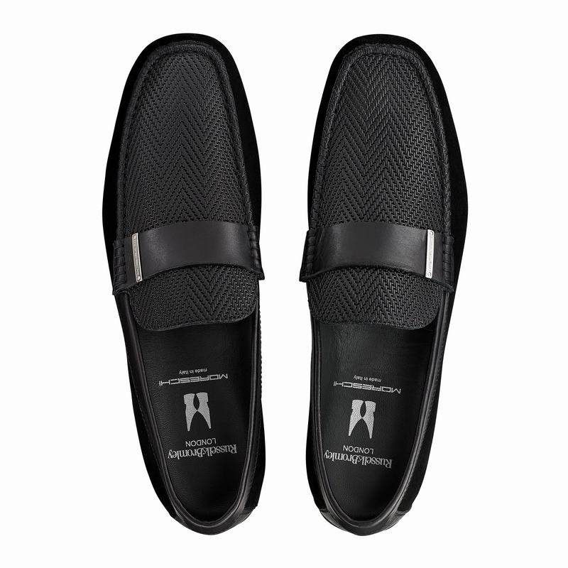 Black Russell And Bromley Yoga Men's Loafers | CYV4720HV