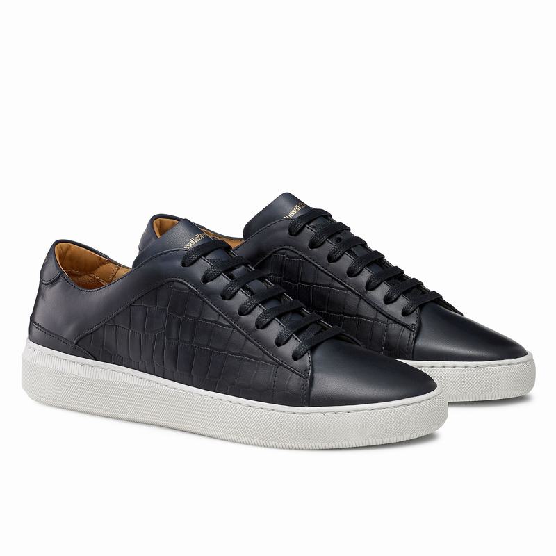 Blue Russell And Bromley Clear Run Men's Low Top Sneakers | ENO8689FV