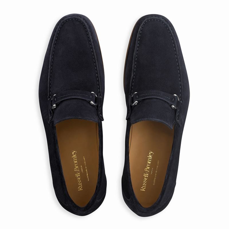 Blue Russell And Bromley Elite Men's Loafers | OMH263LX