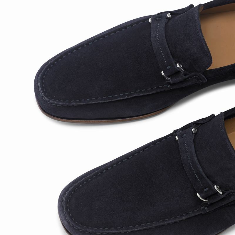 Blue Russell And Bromley Elite Men's Loafers | OMH263LX