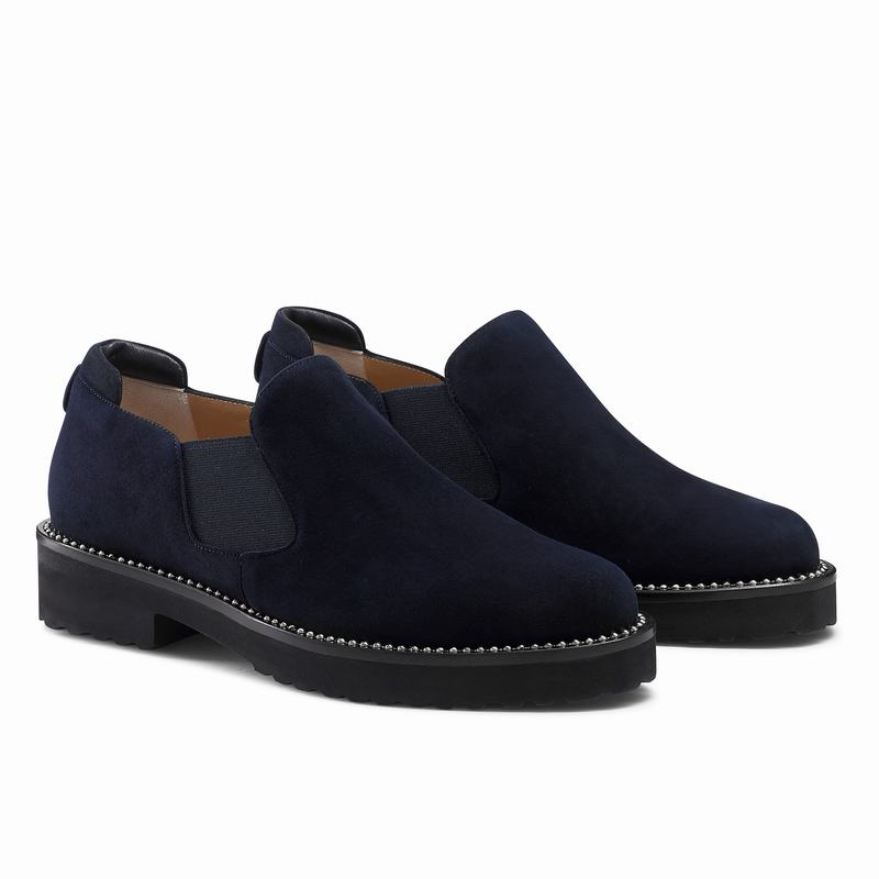 Blue Russell And Bromley Grid Women's Loafers | WXU5519IZ