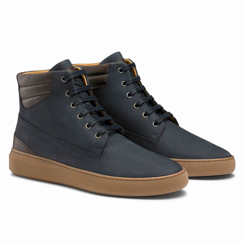 Blue Russell And Bromley Landmark Men's High Top Sneakers | VXB4412UF