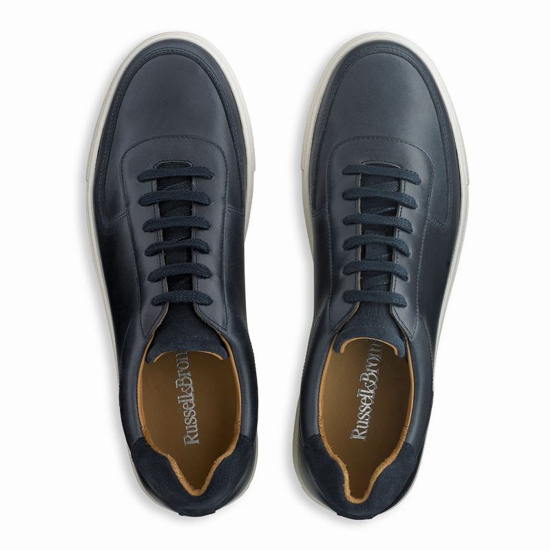 Blue Russell And Bromley Outfield Men's Low Top Sneakers | VEK4354XJ