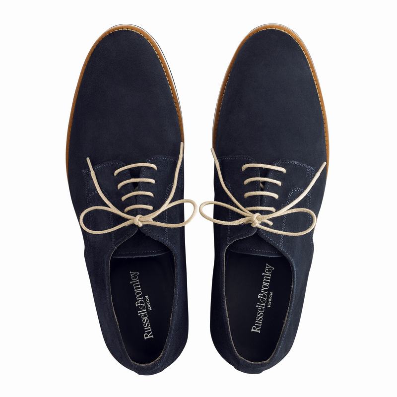 Blue Russell And Bromley Passport Men's Derby Shoes | WMK715ES
