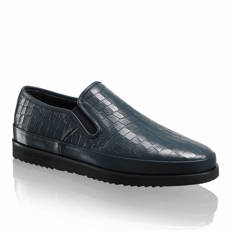 Blue Russell And Bromley Sanmarino Men's Slip On Shoes | QDY4438ZZ