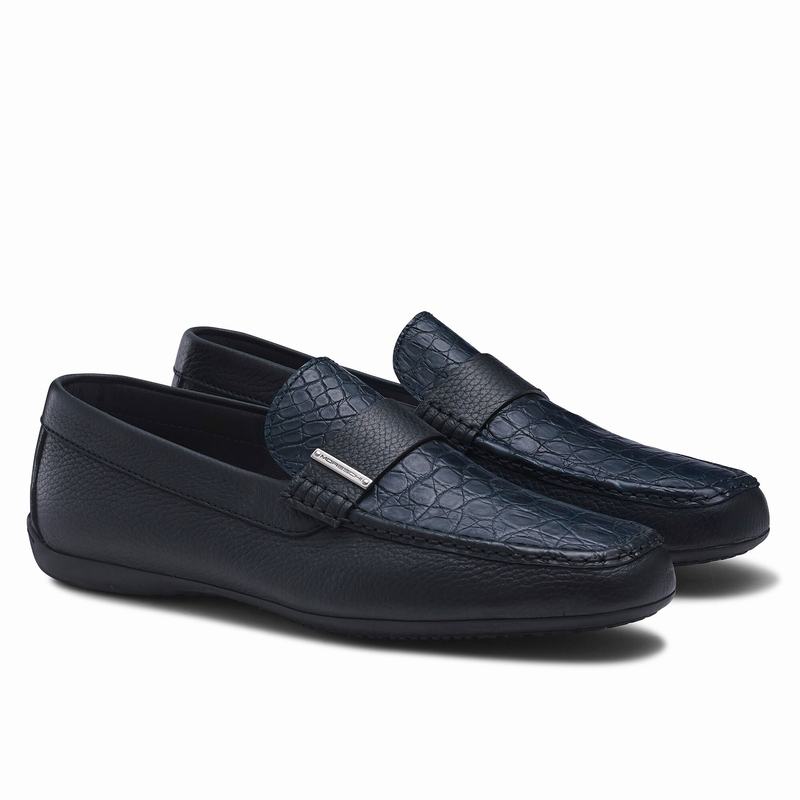 Blue Russell And Bromley Yoga Men's Loafers | ZVM265VD