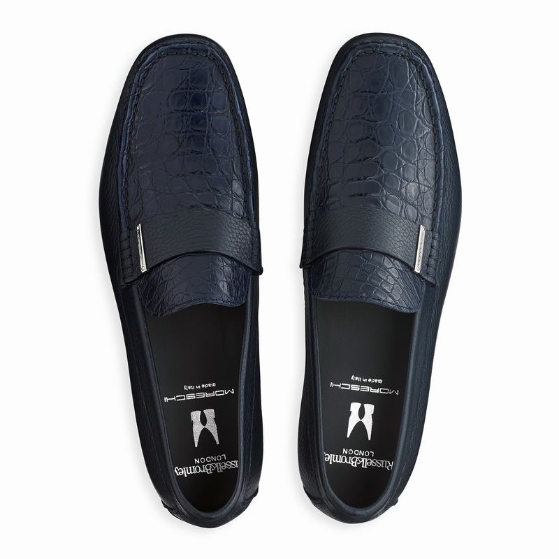 Blue Russell And Bromley Yoga Men's Loafers | ZVM265VD