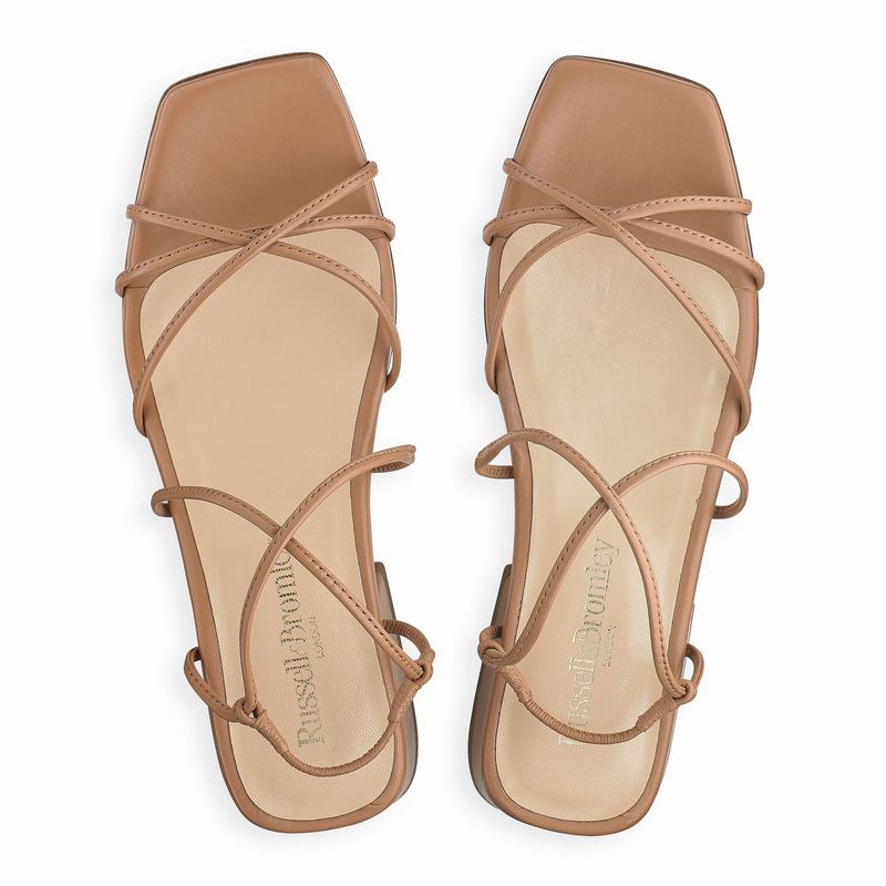 Brown Russell And Bromley Airstrip Women's Flat Sandals | UEB9312SO