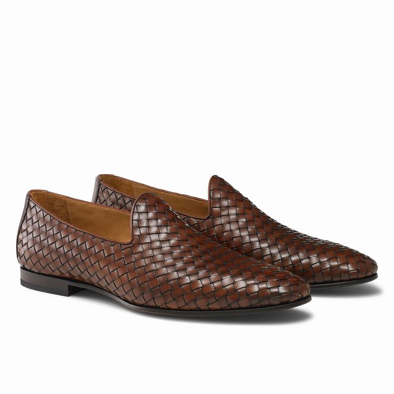 Brown Russell And Bromley Baron Men's Slip On Shoes | XWM4044QS