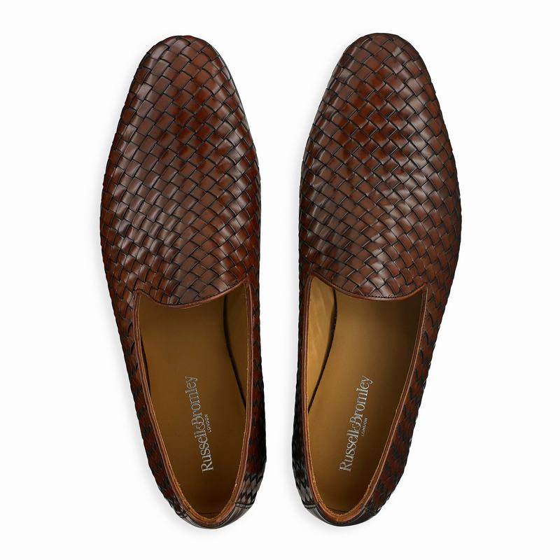 Brown Russell And Bromley Baron Men's Slip On Shoes | XWM4044QS
