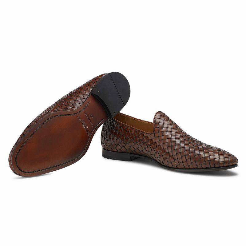Brown Russell And Bromley Baron Men's Slip On Shoes | XWM4044QS