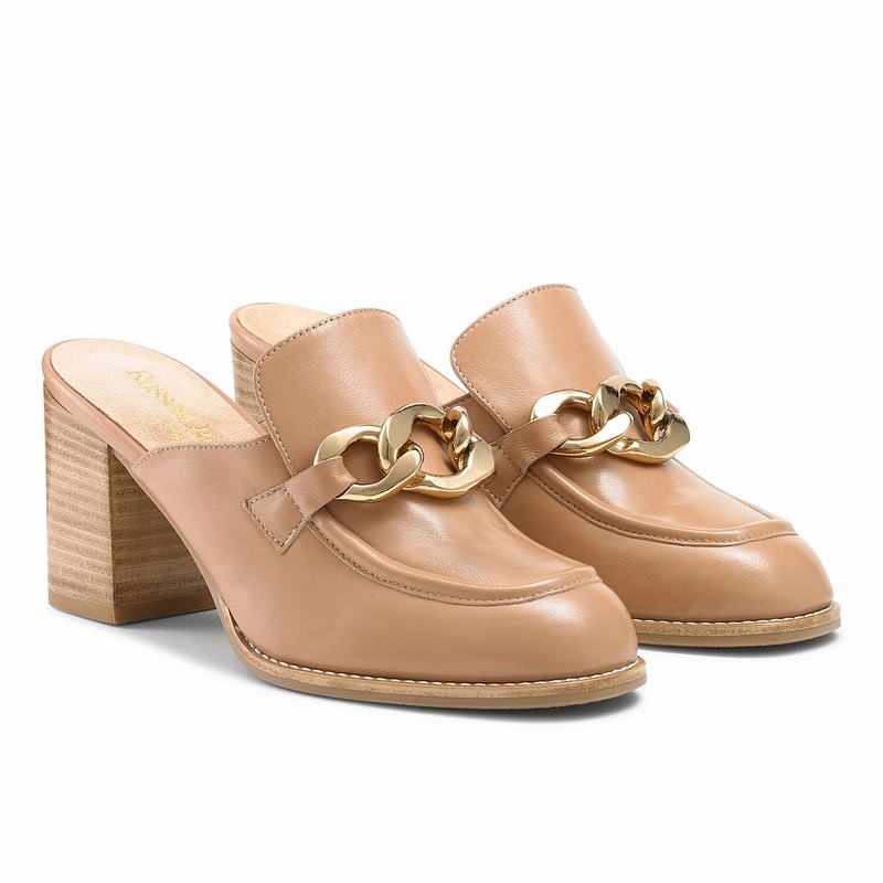 Brown Russell And Bromley Blockmule Women's Loafers | ZZL7863CG