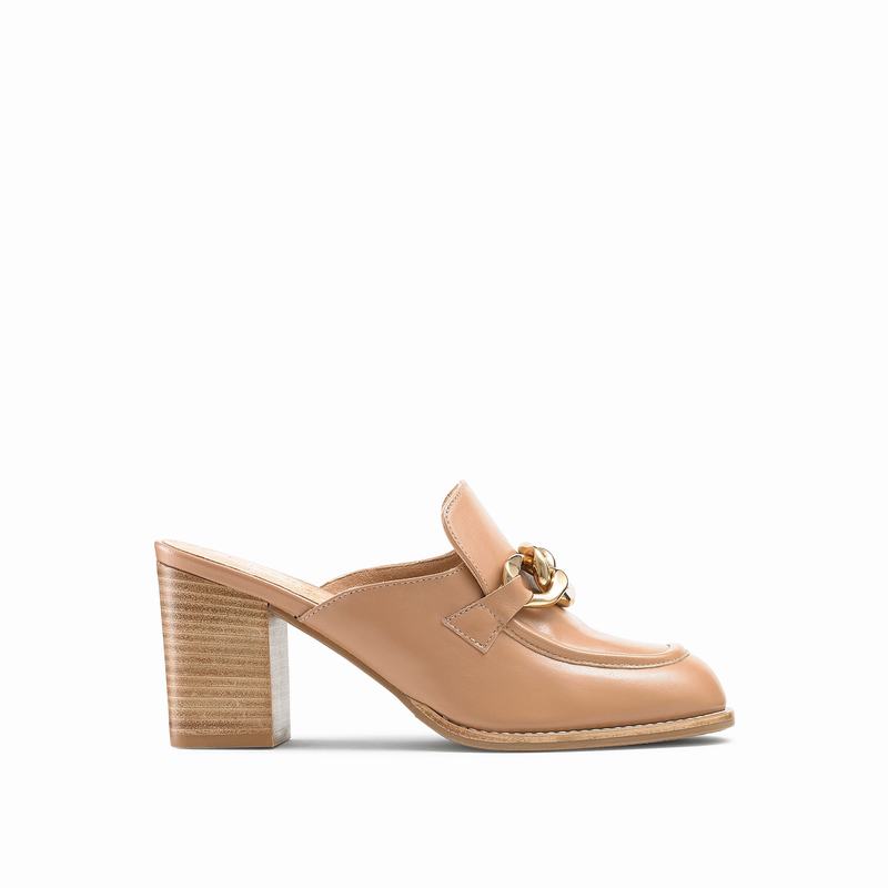Brown Russell And Bromley Blockmule Women\'s Loafers | ZZL7863CG