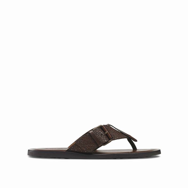 Brown Russell And Bromley Buckle Up Men\'s Sandals | AFN732LS