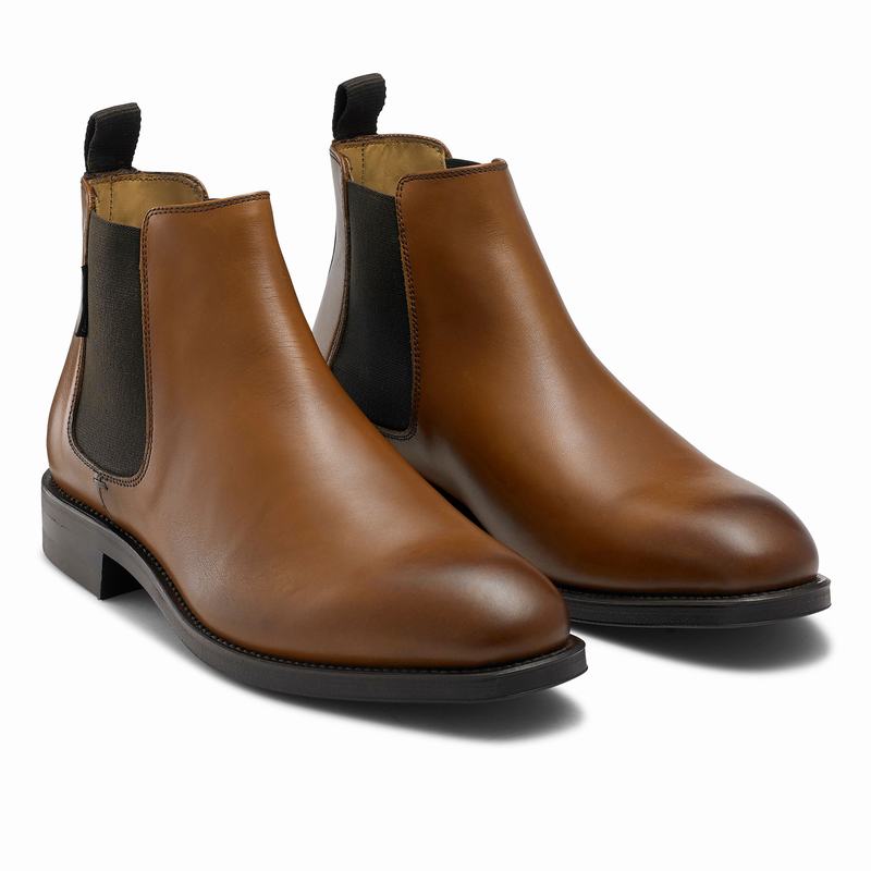 Brown Russell And Bromley Burlington Men's Chelsea Boots | ANV4856GJ