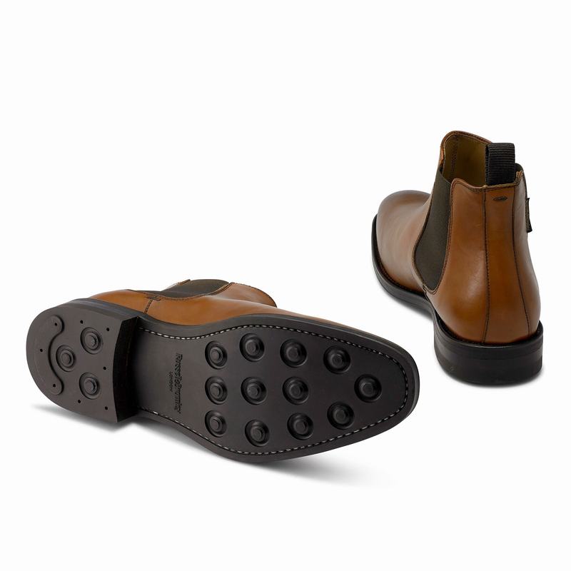 Brown Russell And Bromley Burlington Men's Chelsea Boots | ANV4856GJ