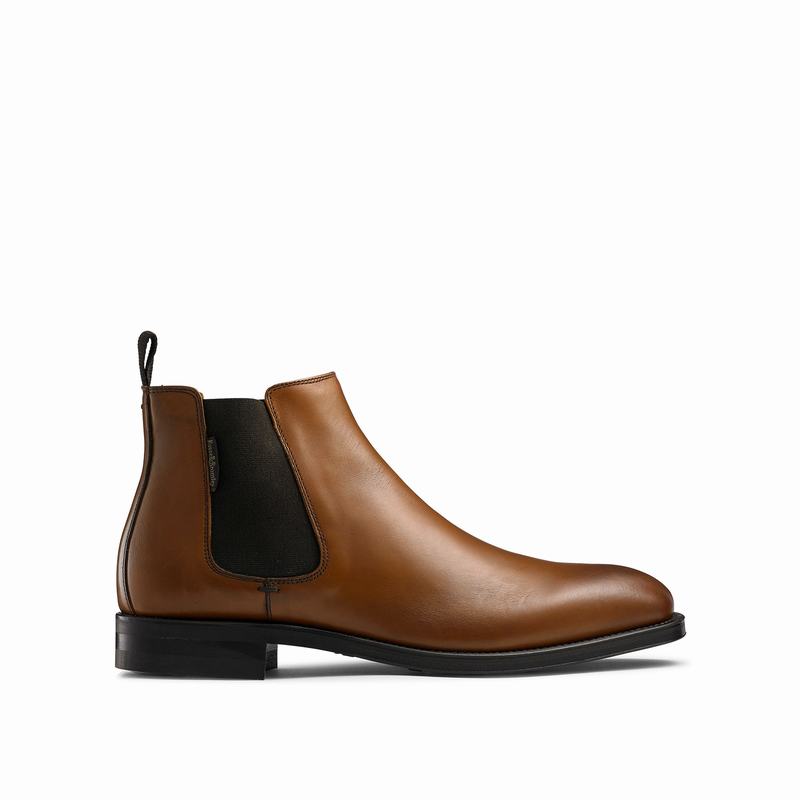 Brown Russell And Bromley Burlington Men\'s Chelsea Boots | ANV4856GJ