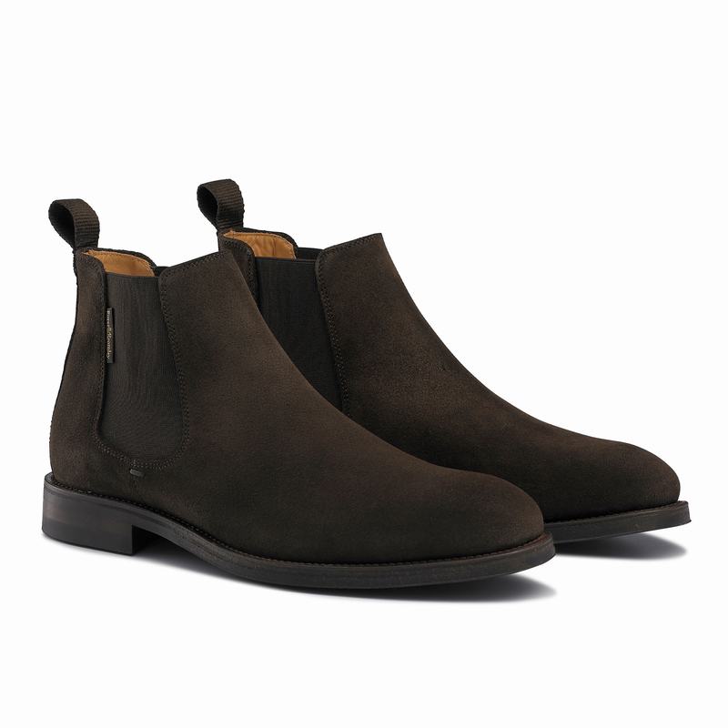 Brown Russell And Bromley Burlington Men's Chelsea Boots | FUG379LW