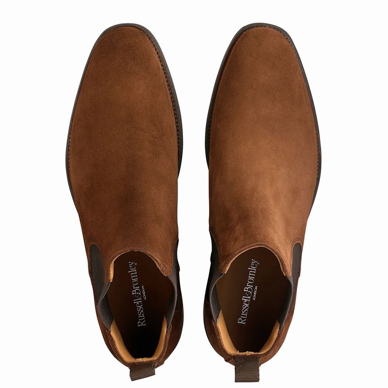 Brown Russell And Bromley Burlington Men's Chelsea Boots | UTY7353LY
