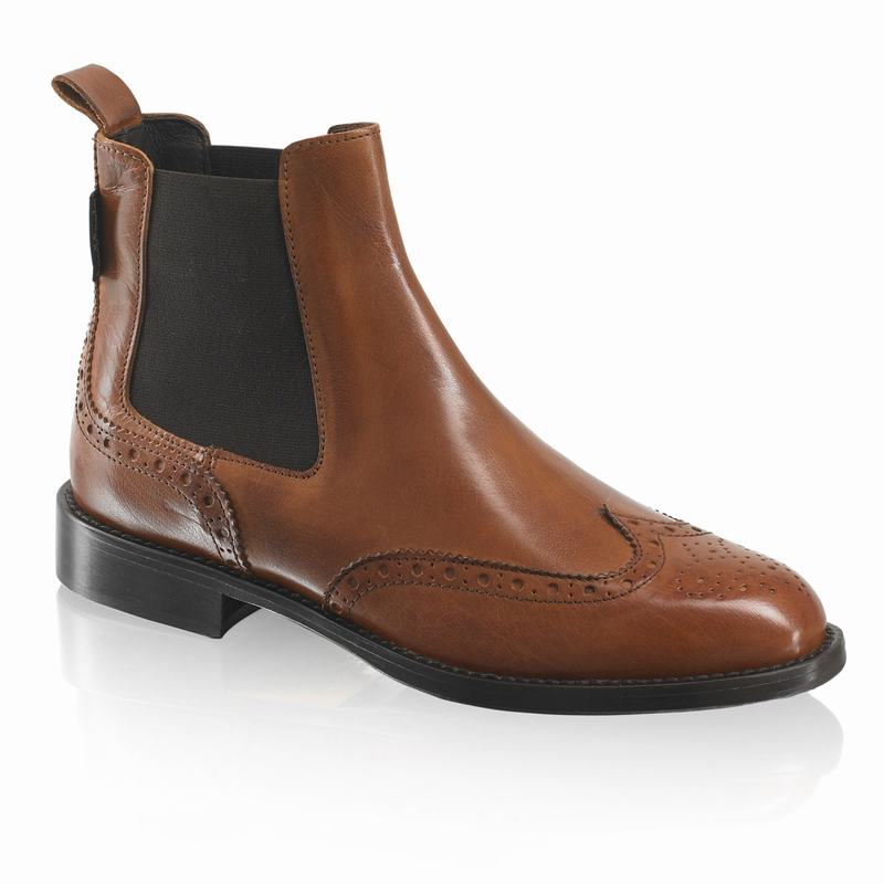 Brown Russell And Bromley Cadogan Women's Chelsea Boots | JJQ5371VP