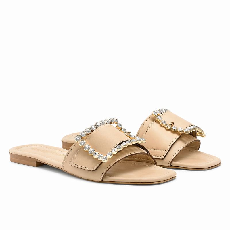 Brown Russell And Bromley Cindy Women's Flat Sandals | HDO3558AB