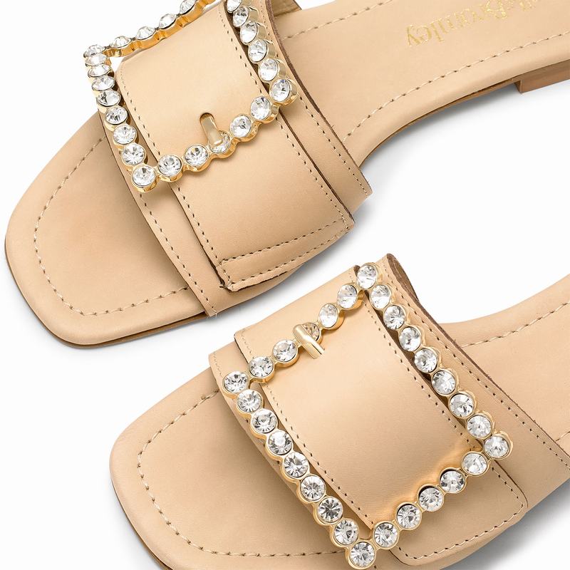 Brown Russell And Bromley Cindy Women's Flat Sandals | HDO3558AB