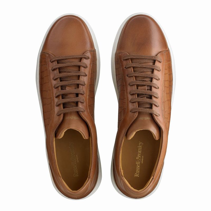Brown Russell And Bromley Clear Run Men's Low Top Sneakers | BAY6553BN