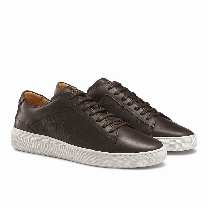 Brown Russell And Bromley Clear Run Men's Low Top Sneakers | QRD754VE