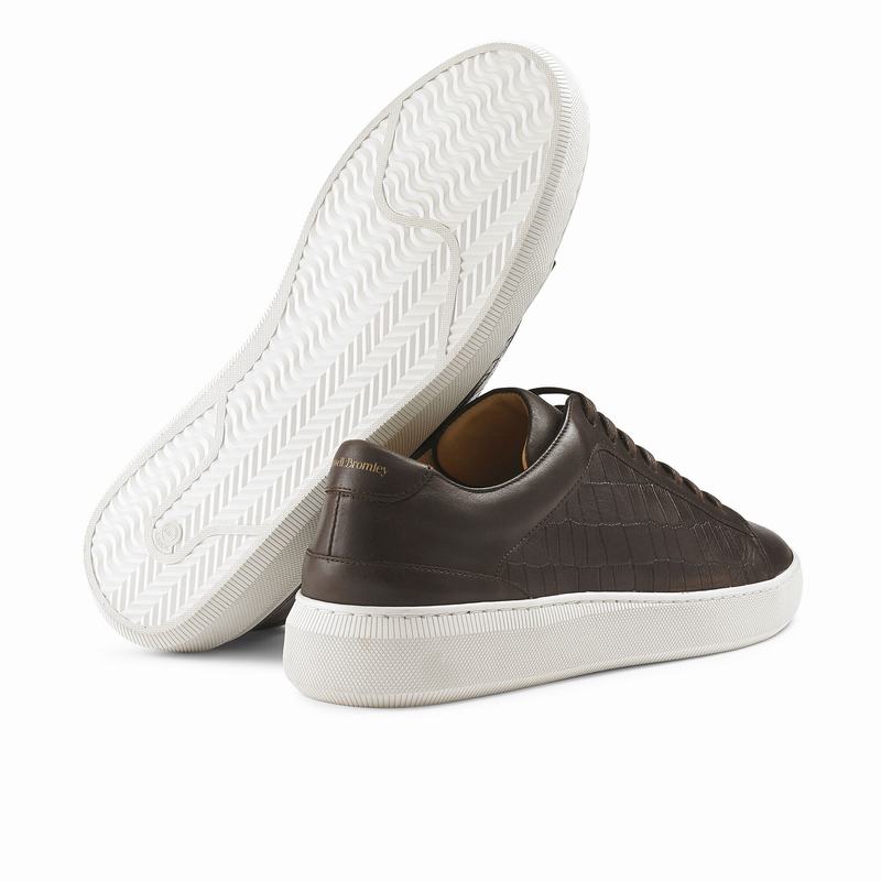Brown Russell And Bromley Clear Run Men's Low Top Sneakers | QRD754VE