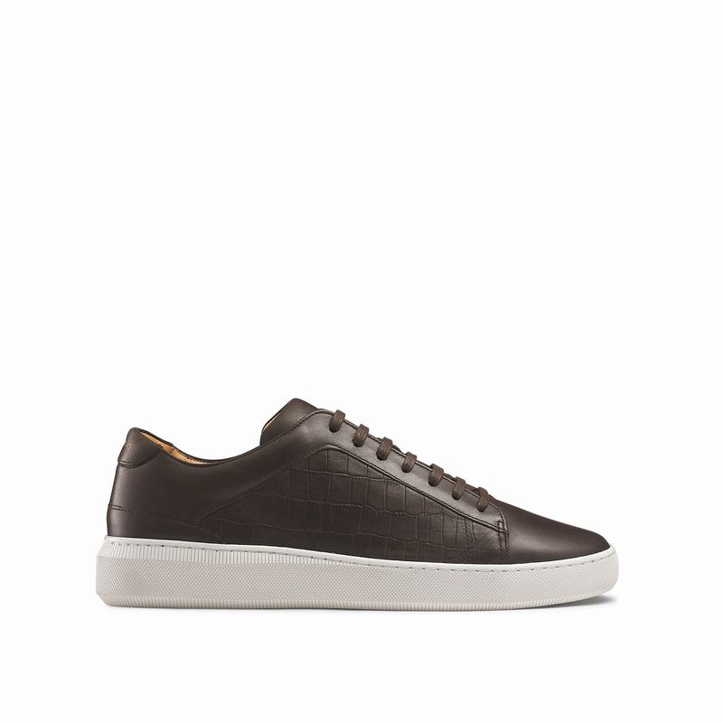 Brown Russell And Bromley Clear Run Men\'s Low Top Sneakers | QRD754VE