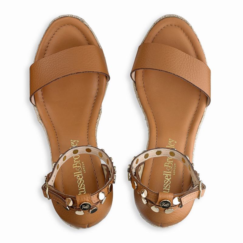 Brown Russell And Bromley Coin Spin Women's Espadrilles | ZBX657MN