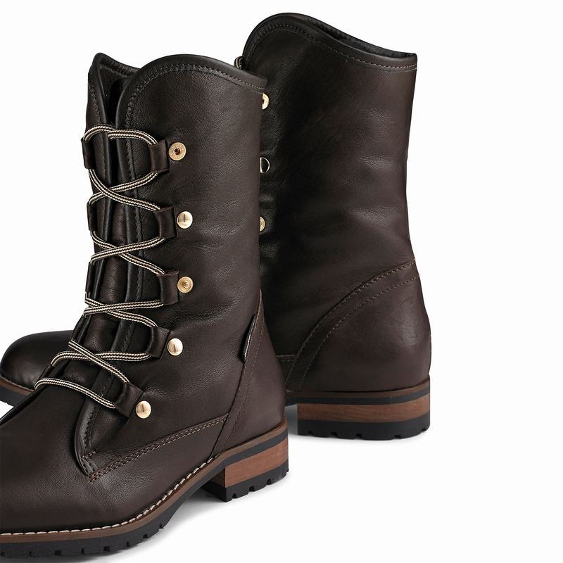 Brown Russell And Bromley Cuddly Women's Lace Up Boots | CKM1170PZ