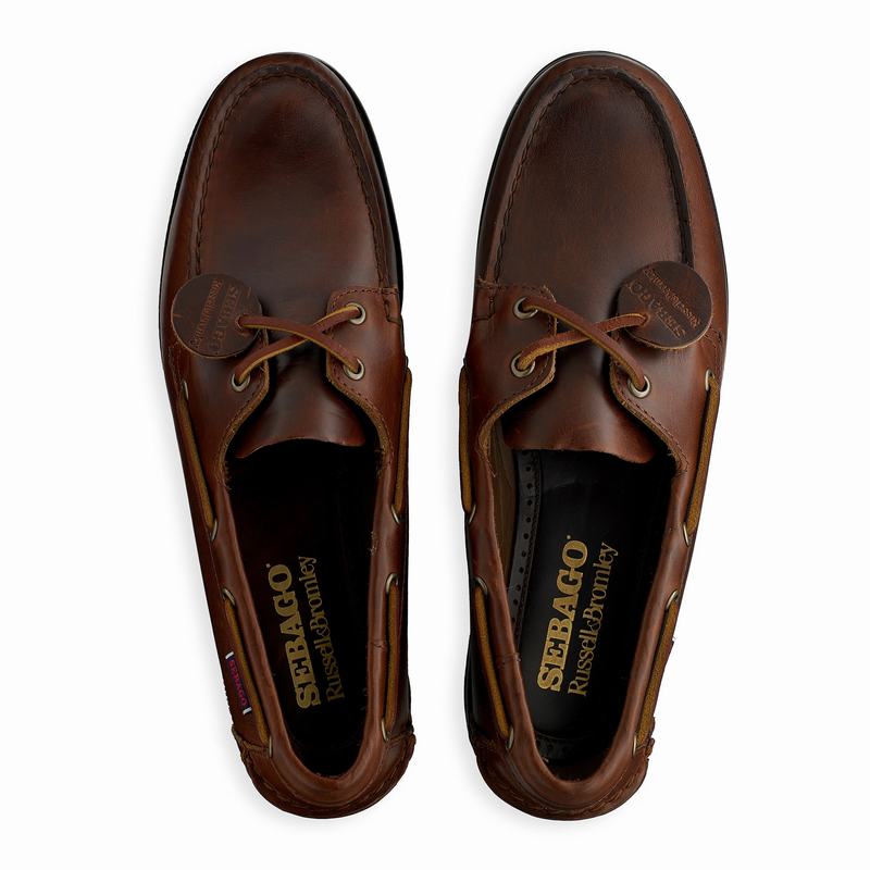 Brown Russell And Bromley Docksides Men's Boat Shoes | SEL5611CI