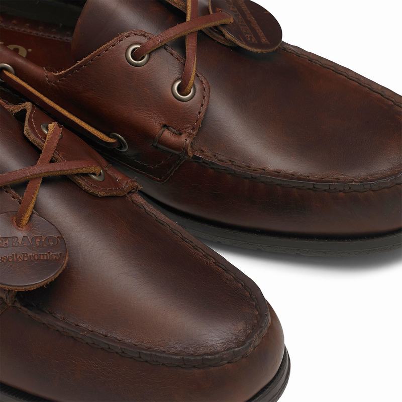 Brown Russell And Bromley Docksides Men's Boat Shoes | SEL5611CI