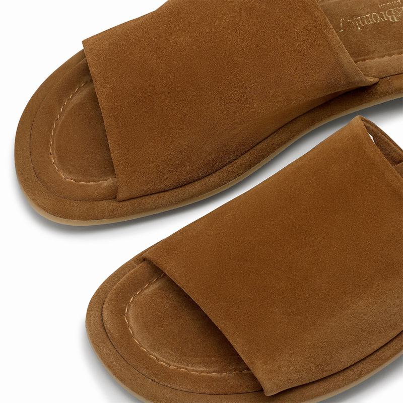 Brown Russell And Bromley Flat Bed Men's Sliders | OLH8434HK