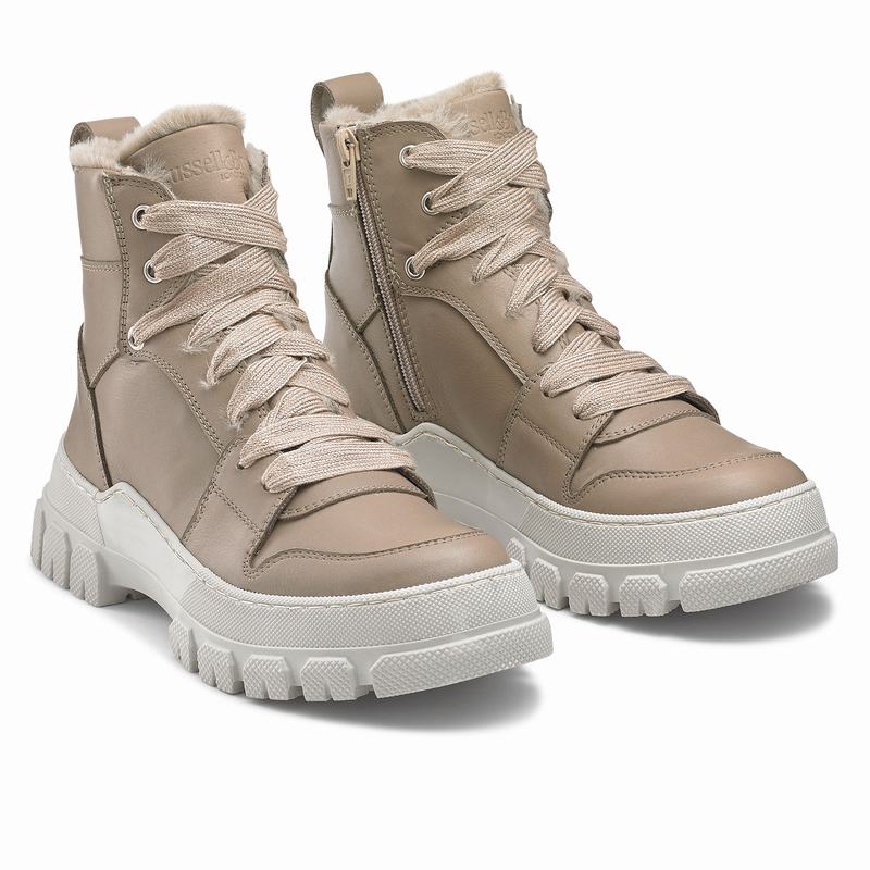 Brown Russell And Bromley Glacier Women's Lace Up Boots | LYW831GJ