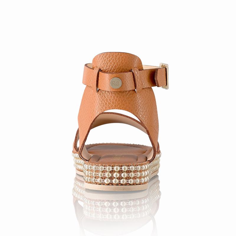 Brown Russell And Bromley Gold Coast Women's Wedge Sandals | PKK9340FG