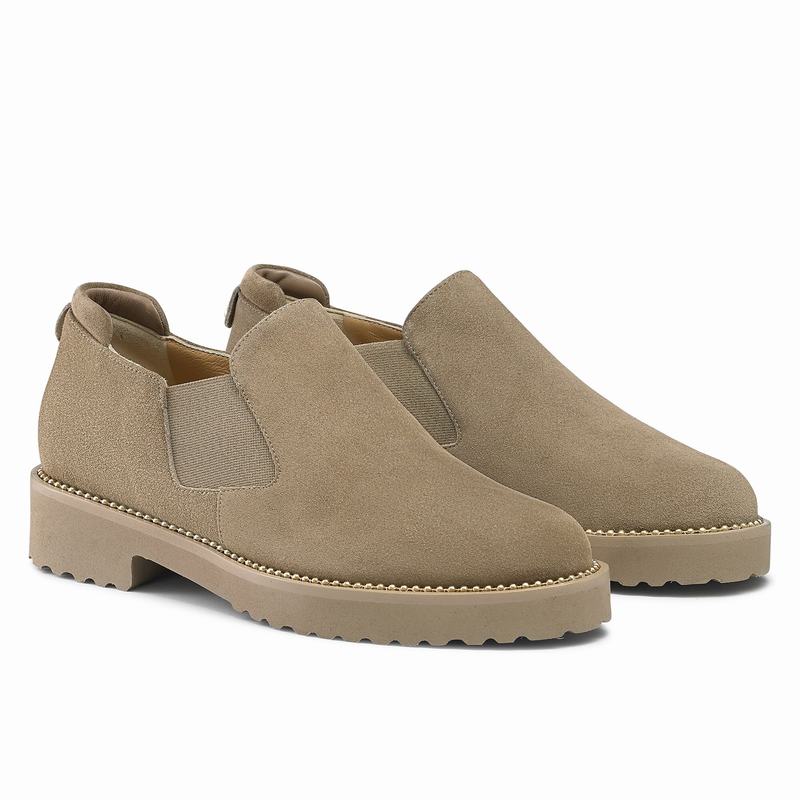 Brown Russell And Bromley Grid Women's Loafers | ZOP978DY