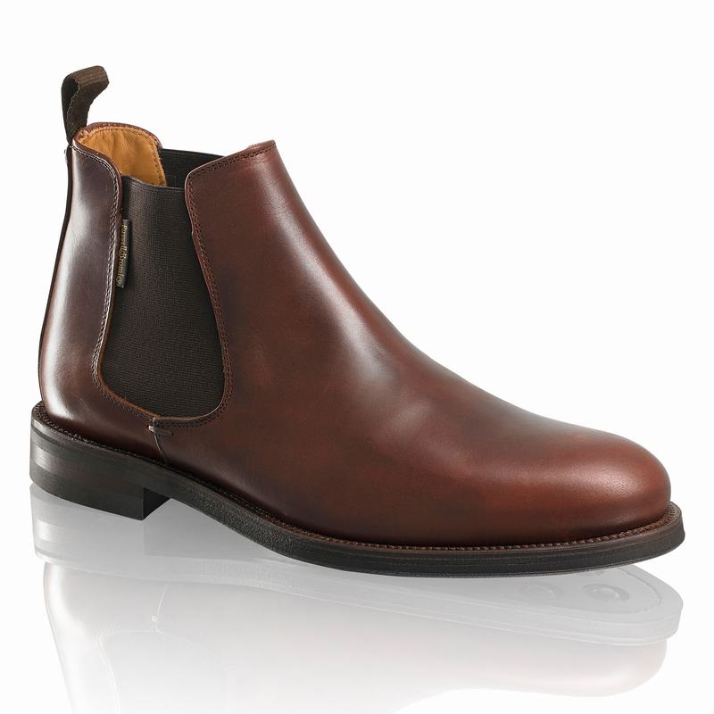 Brown Russell And Bromley Guildford Men's Chelsea Boots | ZII2614RQ