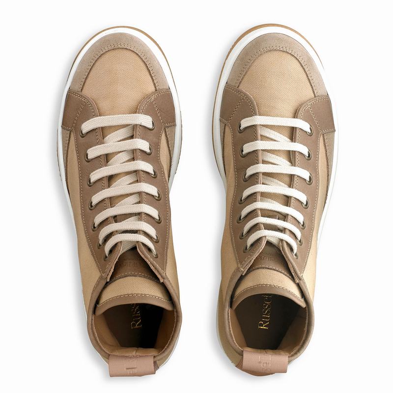Brown Russell And Bromley Homerun Women's High Top Sneakers | HZL122ZQ