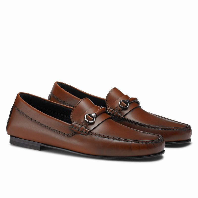 Brown Russell And Bromley Jet Set Men's Loafers | JST1389MP