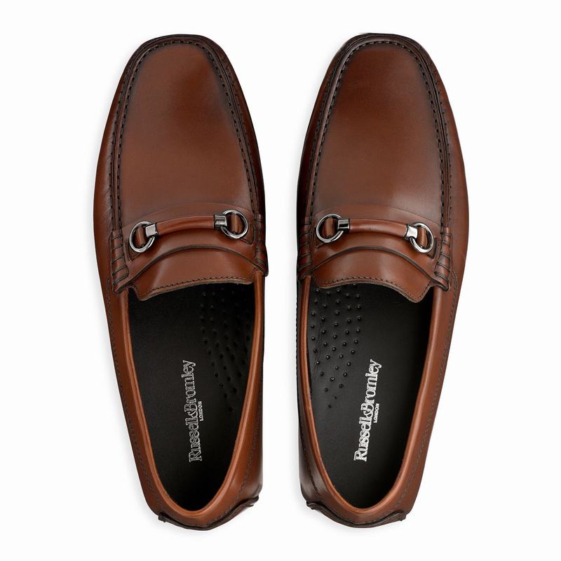 Brown Russell And Bromley Jet Set Men's Loafers | JST1389MP