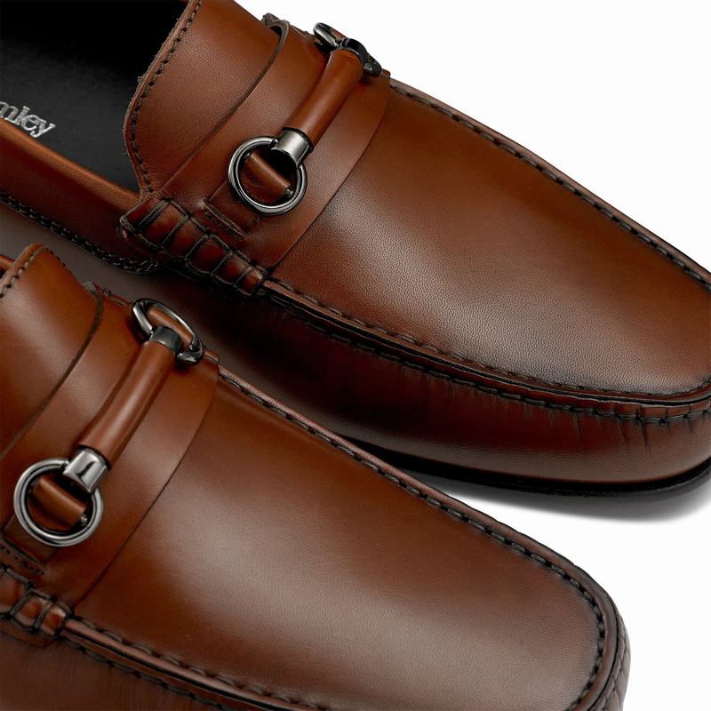 Brown Russell And Bromley Jet Set Men's Loafers | JST1389MP